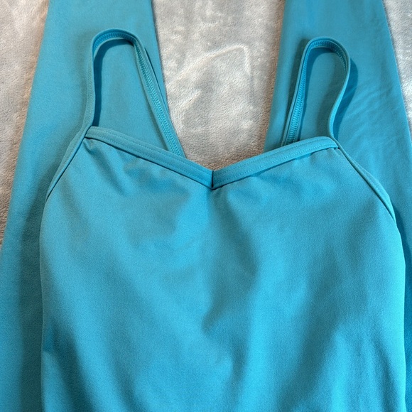 Bombshell Sportswear Sculpted Bodysuit Jumpsuit Turquoise Size Medium - Picture 6 of 11